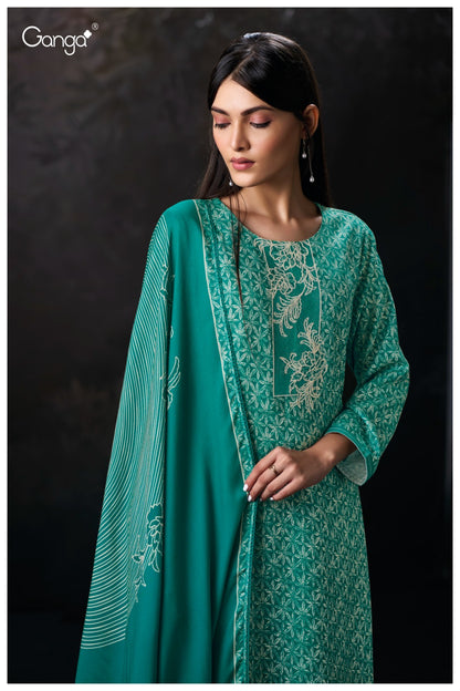 Hallie 3984 Ganga Wool Pashmina Suits Wholesale Price