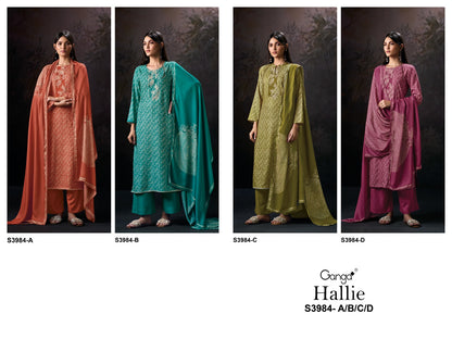 Hallie 3984 Ganga Wool Pashmina Suits Wholesale Price