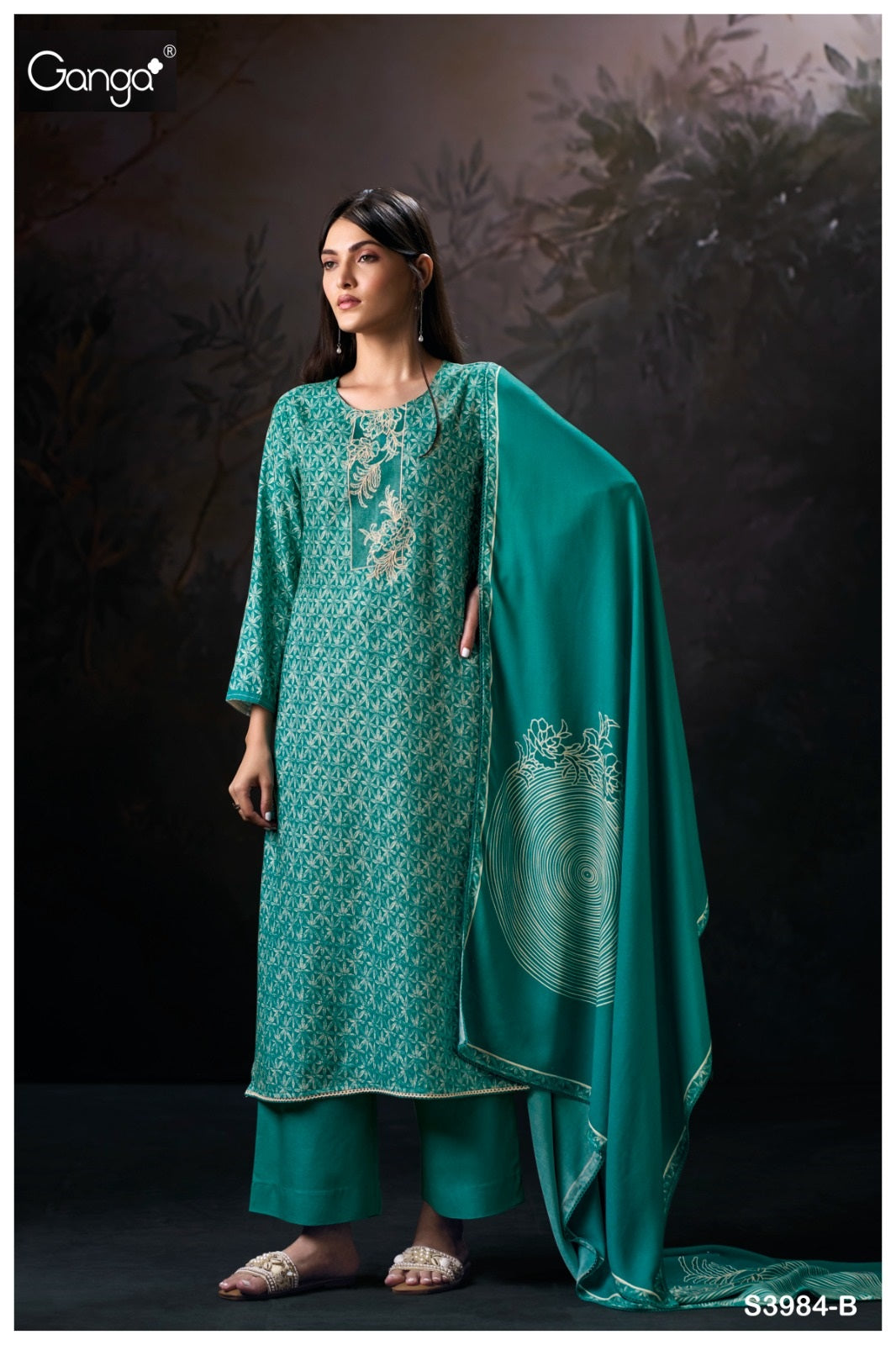 Hallie 3984 Ganga Wool Pashmina Suits Wholesale Price