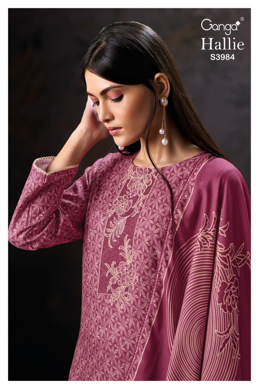 Hallie 3984 Ganga Wool Pashmina Suits Wholesale Price