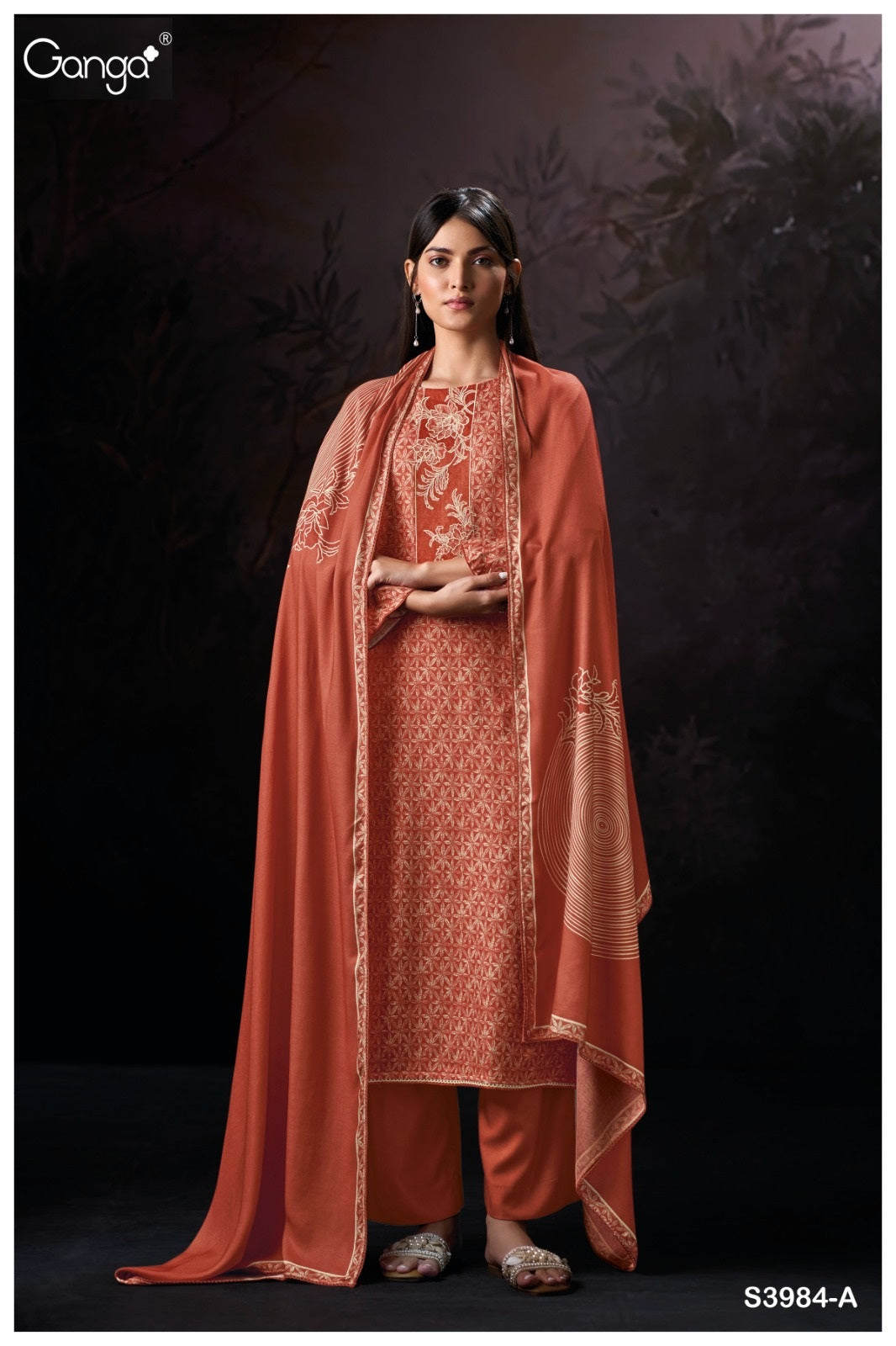 Hallie 3984 Ganga Wool Pashmina Suits Wholesale Price