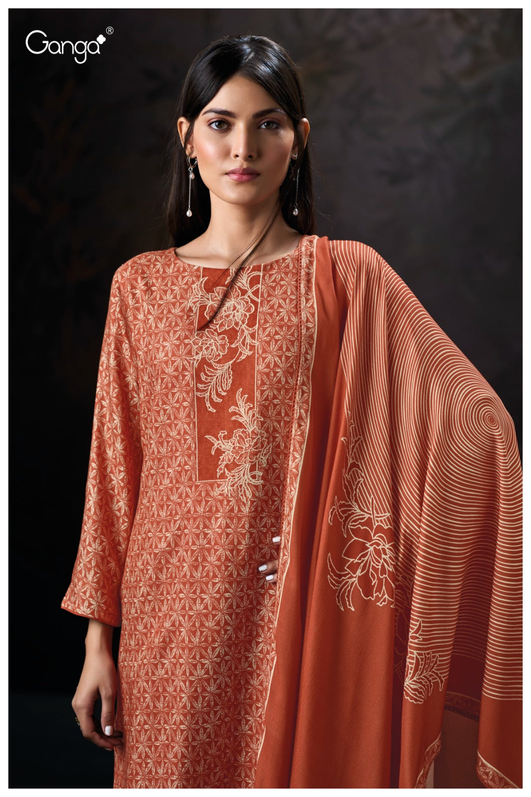 Hallie 3984 Ganga Wool Pashmina Suits Wholesale Price