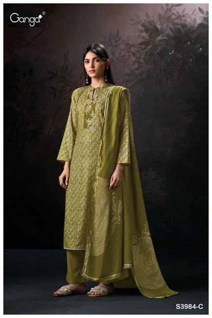 Hallie 3984 Ganga Wool Pashmina Suits Wholesale Price