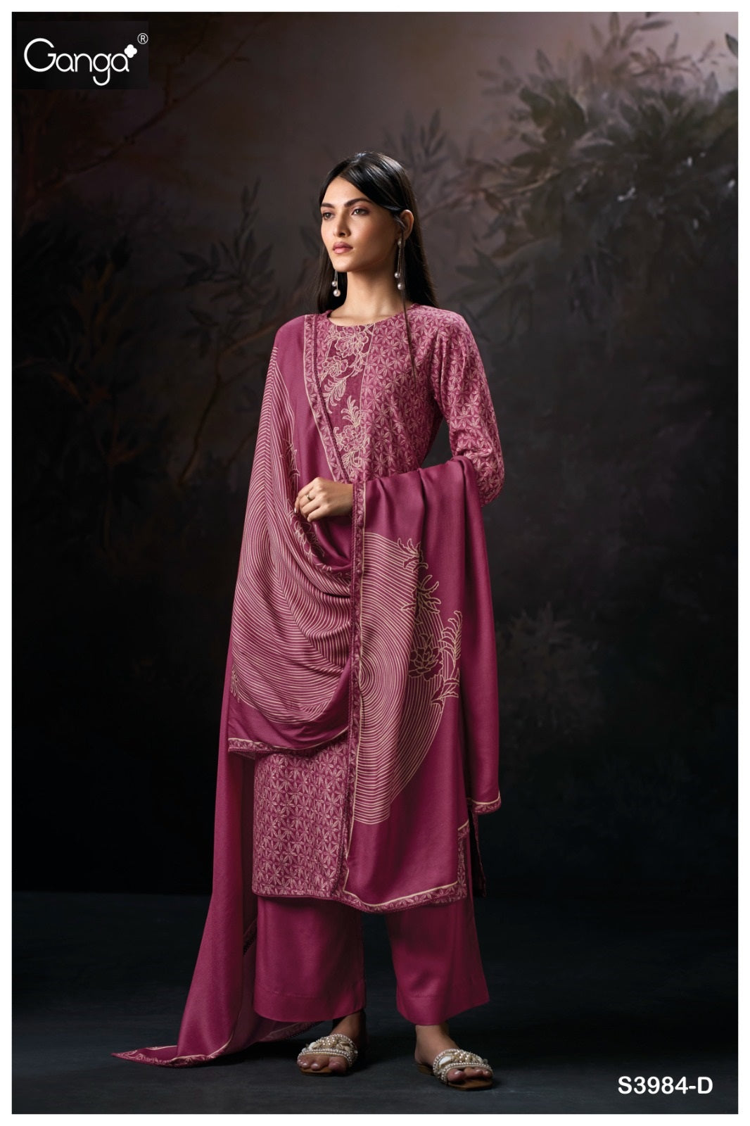 Hallie 3984 Ganga Wool Pashmina Suits Wholesale Price