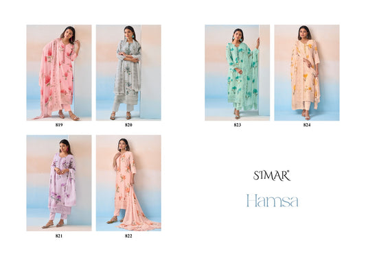 Hamsa Simar Pure Viscose Muslin Pant Style Suits Wholesale Price