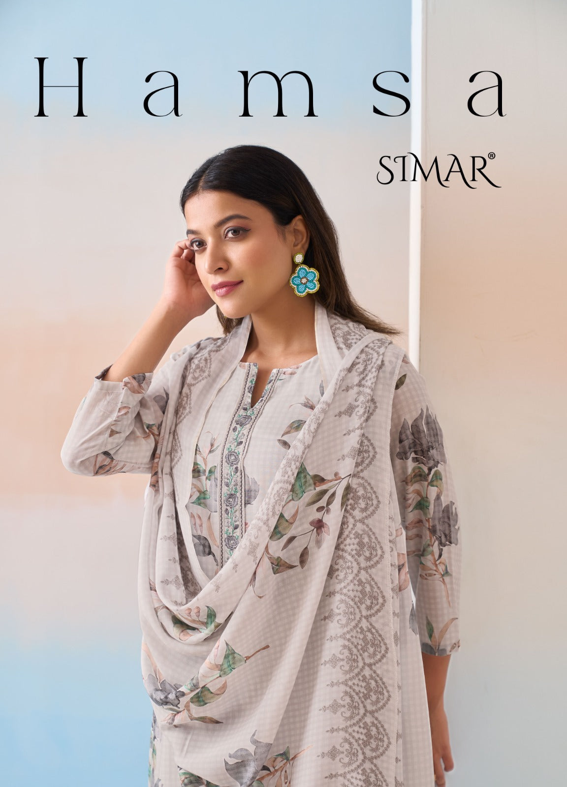 Hamsa Simar Pure Viscose Muslin Pant Style Suits Wholesale Price