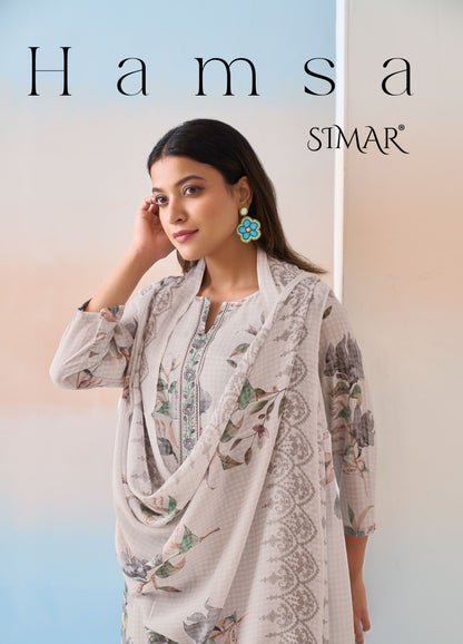 Hamsa Simar Pure Viscose Muslin Pant Style Suits Wholesale Price