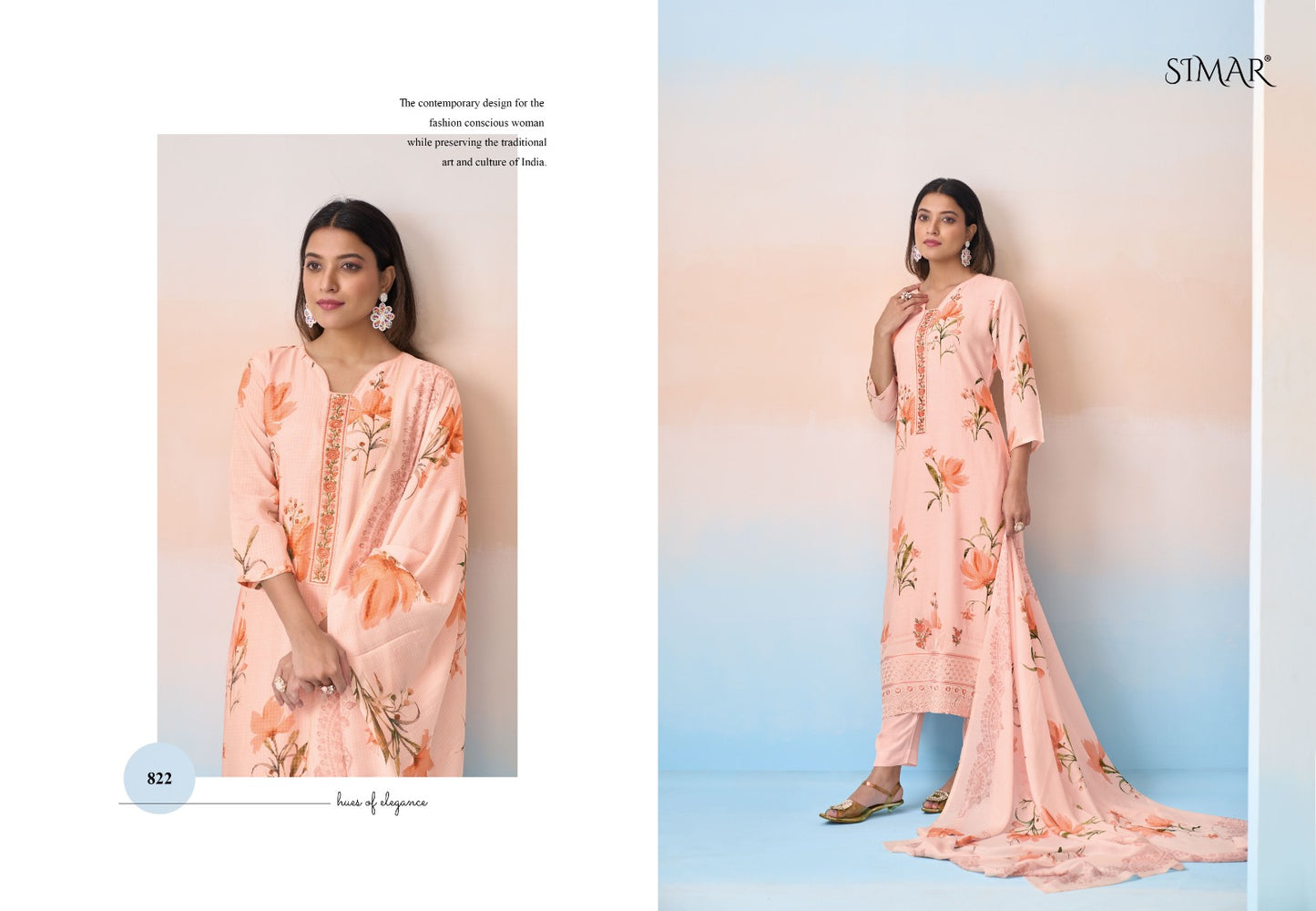 Hamsa Simar Pure Viscose Muslin Pant Style Suits Wholesale Price