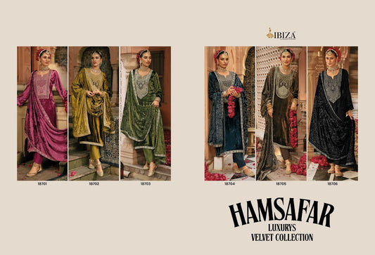 Hamsafar Ibiza Velvet Suits Wholesale Rate