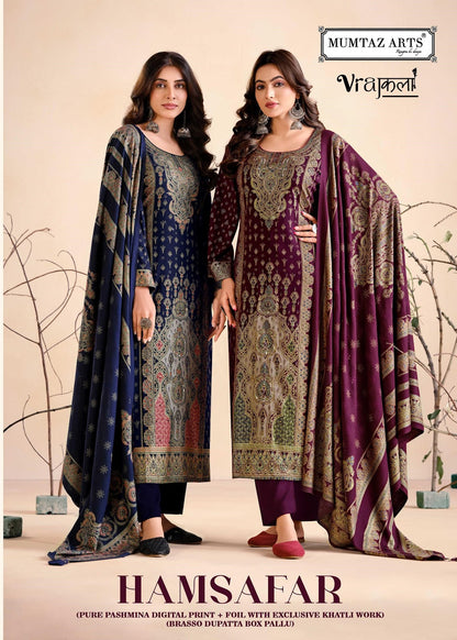 Hamsafar Mumtaz Arts Viscose Karachi Pashmina Salwar Suits Exporter India