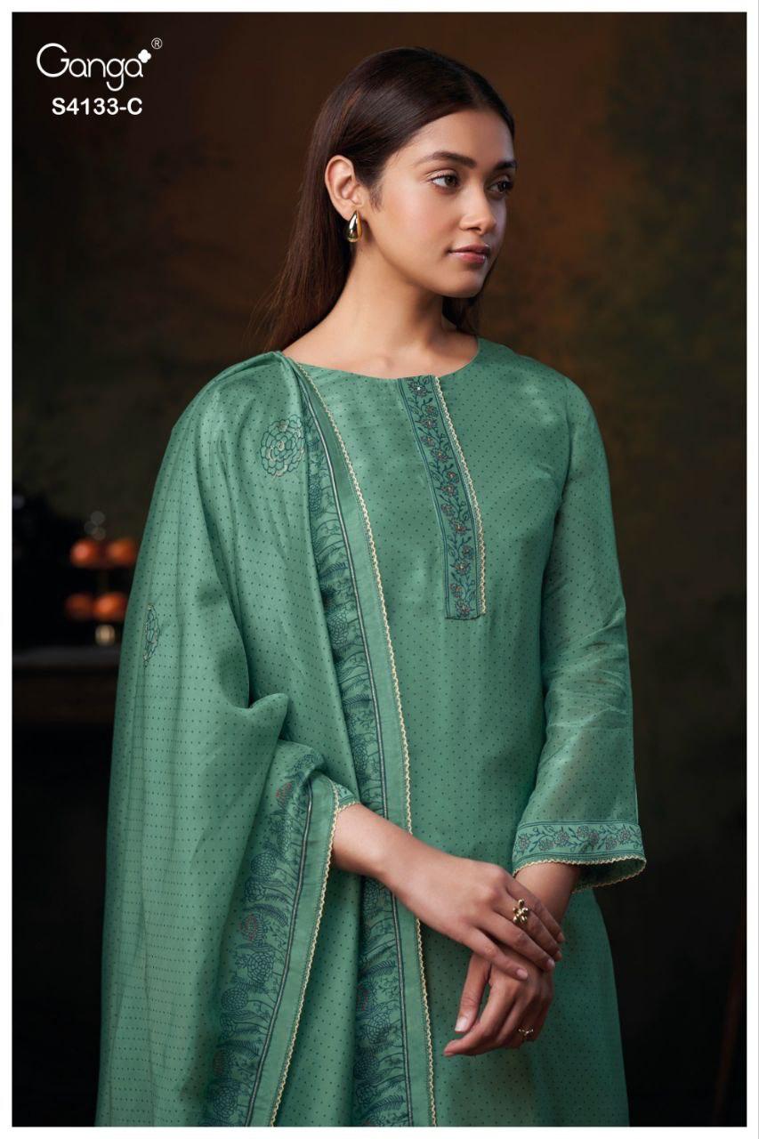 Hamsini 4133 Ganga Premium Bemberg Plazzo Style Suits Wholesale