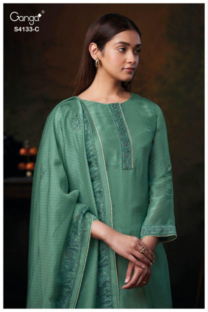 Hamsini 4133 Ganga Premium Bemberg Plazzo Style Suits Wholesale