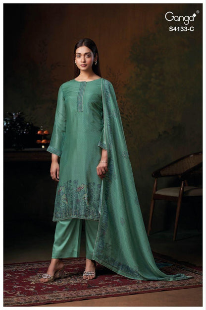 Hamsini 4133 Ganga Premium Bemberg Plazzo Style Suits Wholesale