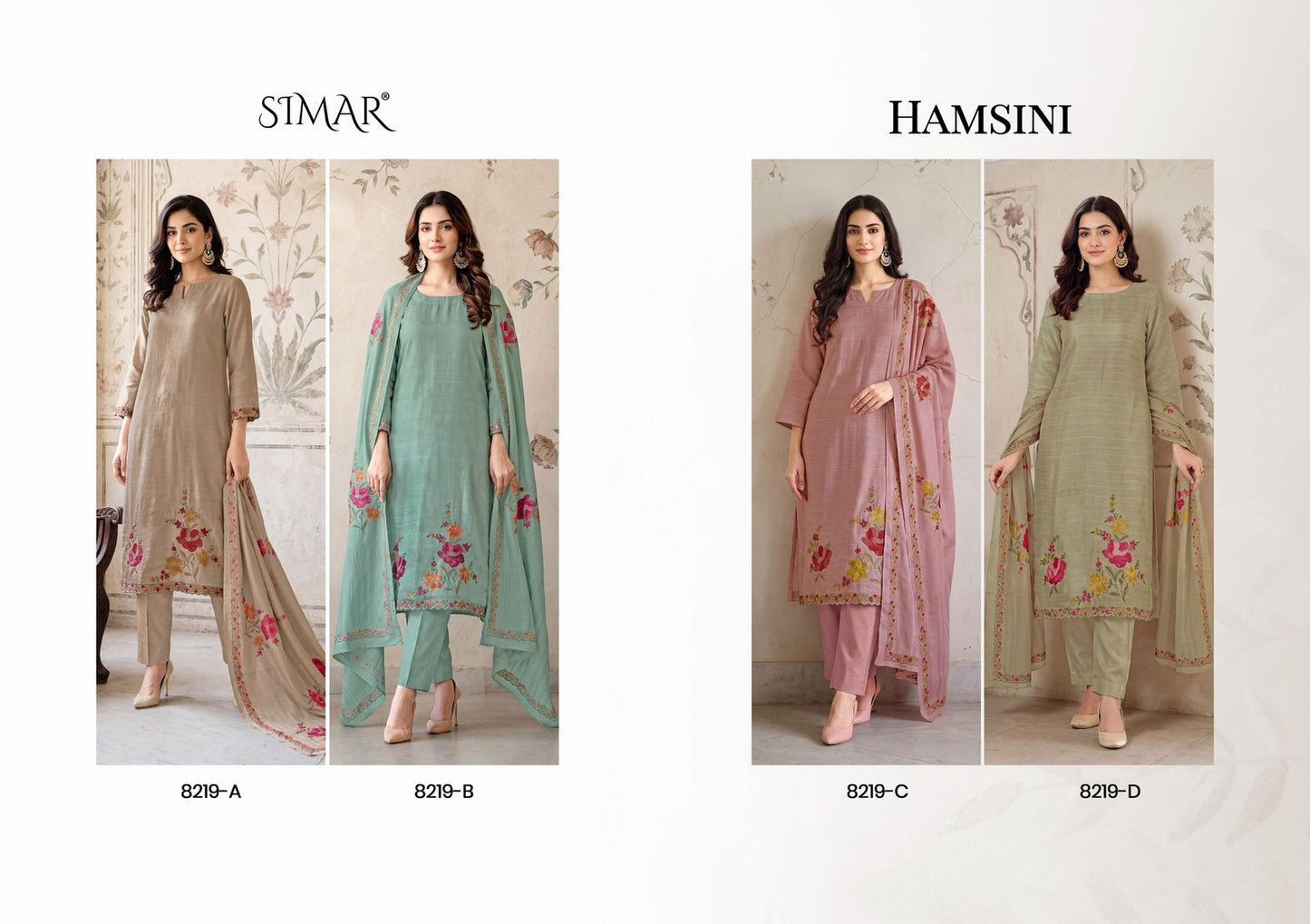 Hamsini Simar Viscose Muslin Pant Style Suits Manufacturer India
