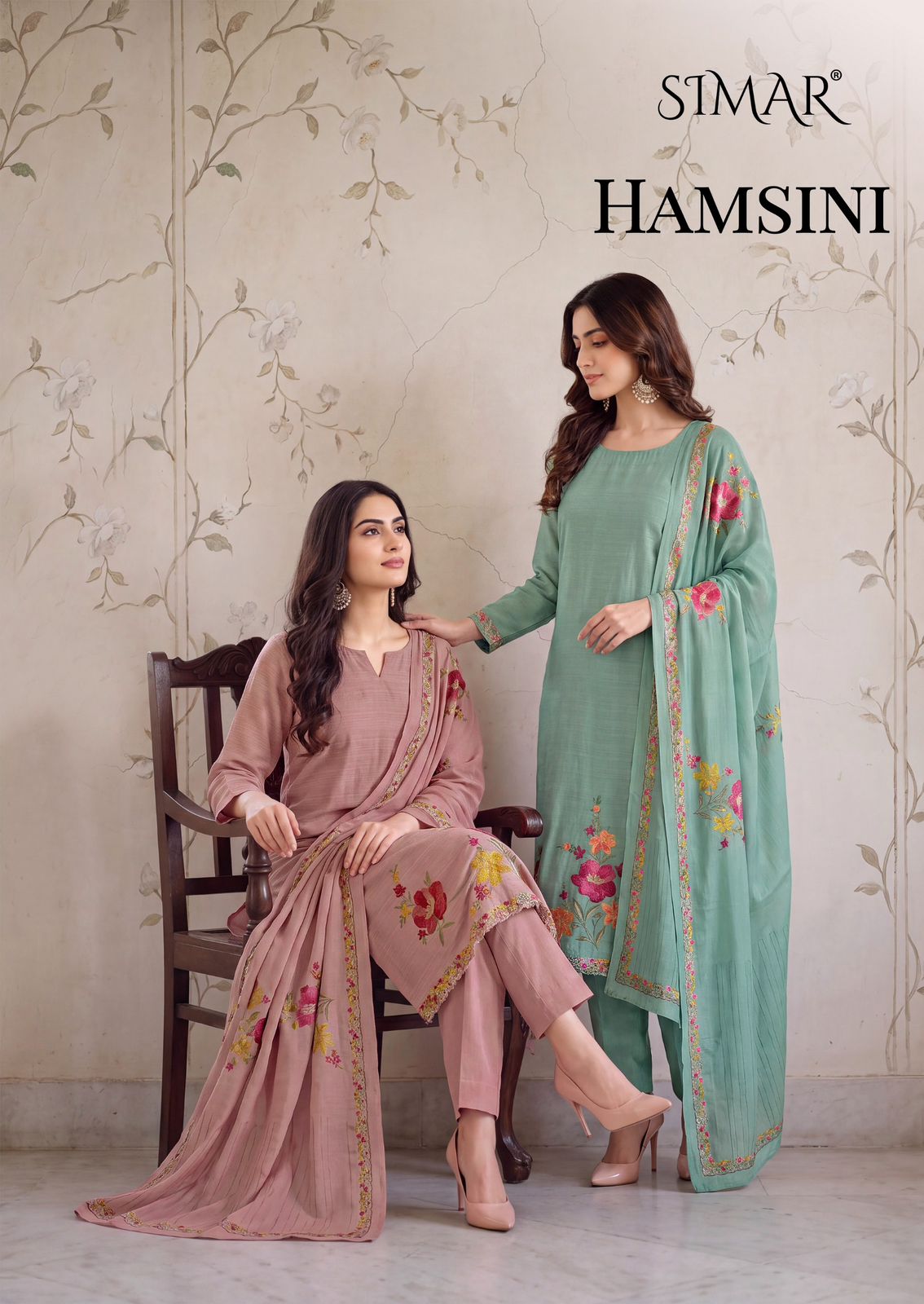 Hamsini Simar Viscose Muslin Pant Style Suits Manufacturer India
