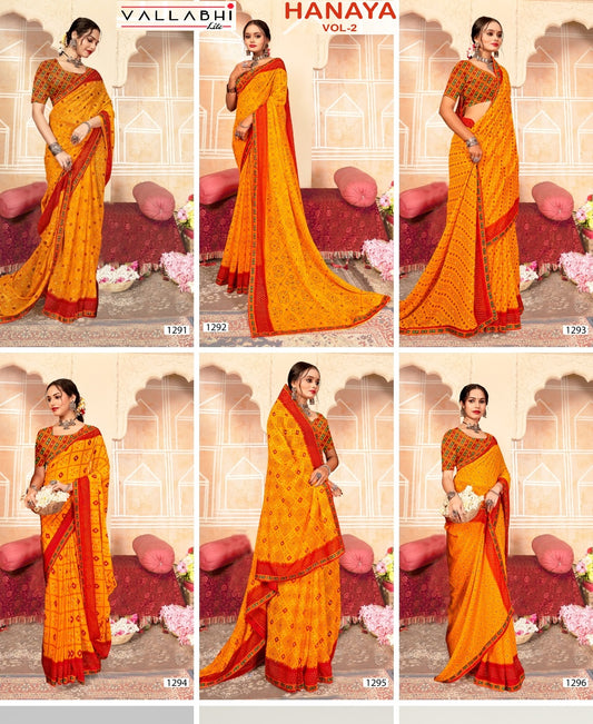 Hanaya Vol 2 Vallabhi Lite Georgette Sarees Wholesale Price