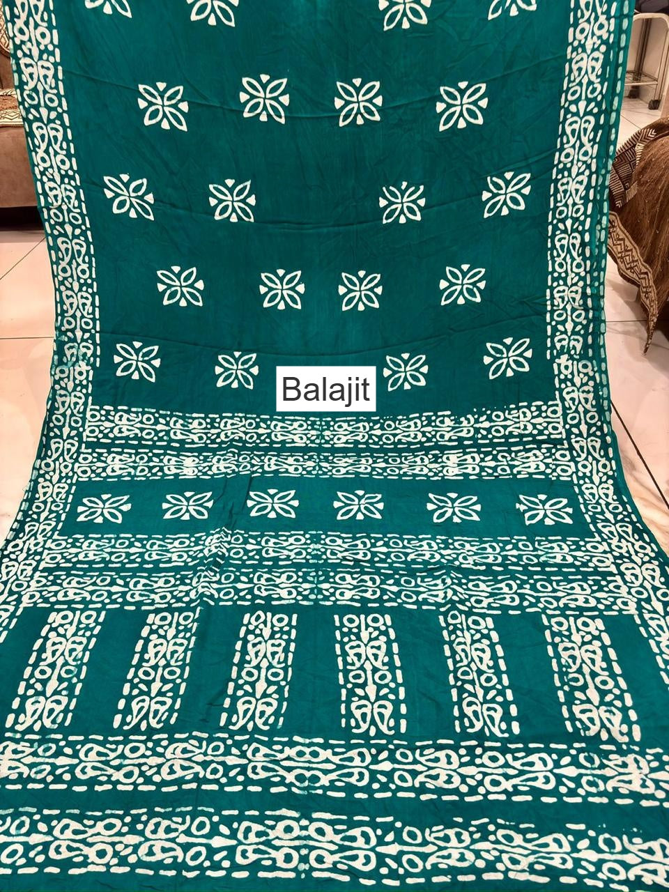 Hand Made Batik Balajit Rayon Sarees Manufacturer Ahmedabad