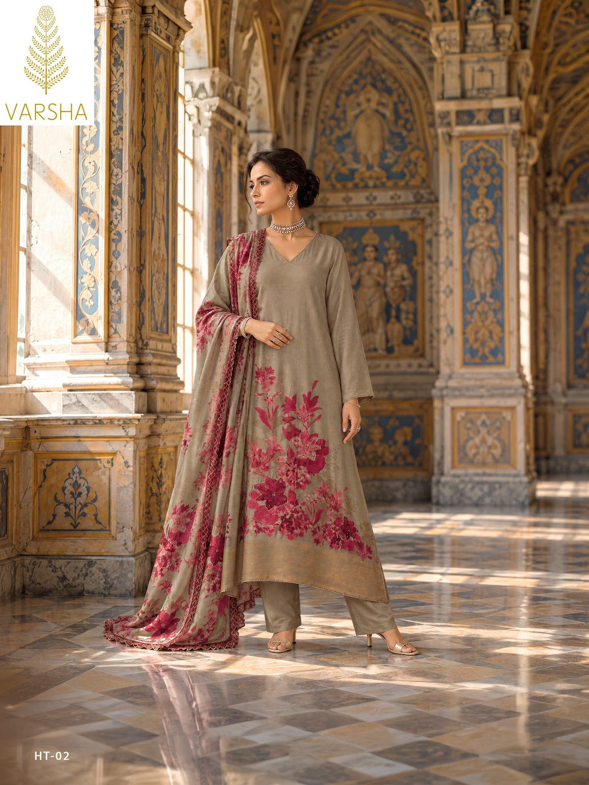 Handloom Threads Varshaa Viscose Pashmina Suits Wholesale