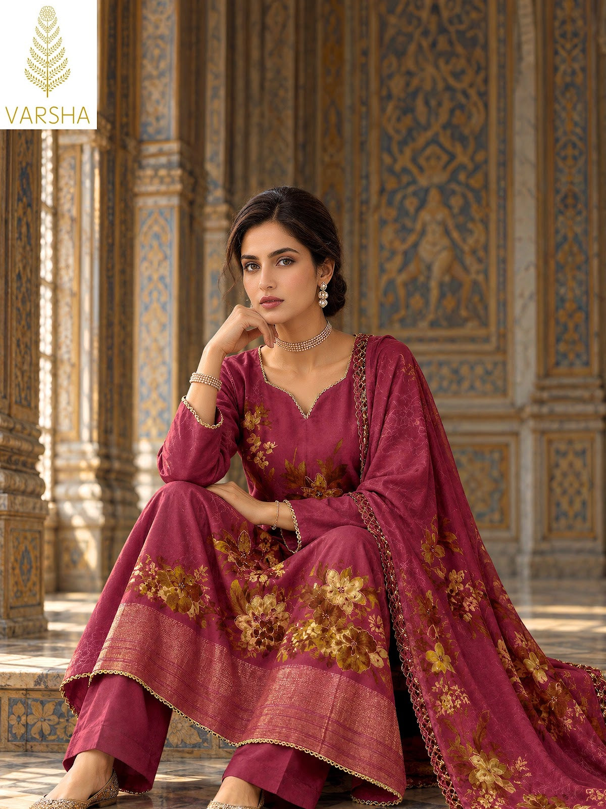 Handloom Threads Varshaa Viscose Pashmina Suits Wholesale