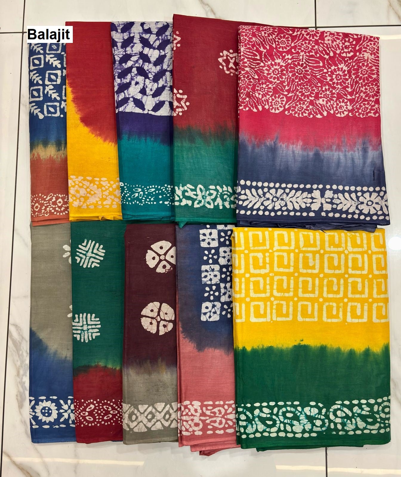 Handmade Batik Balajit Cotton Sarees Exporter