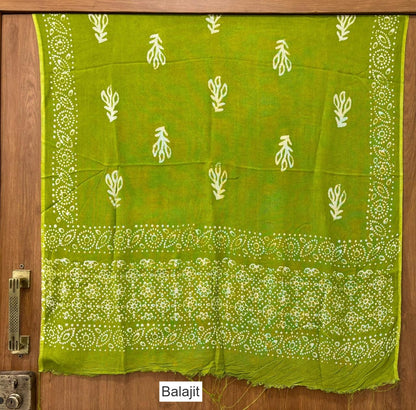 Handmade Wax Batik 0202 Balajit Rayon Dupatta Supplier Ahmedabad