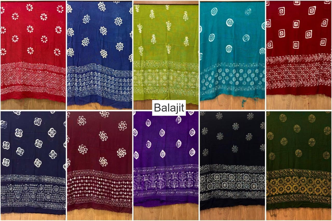 Handmade Wax Batik 0202 Balajit Rayon Dupatta Supplier Ahmedabad