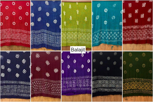 Handmade Wax Batik 0202 Balajit Rayon Dupatta Supplier Ahmedabad