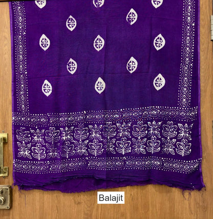 Handmade Wax Batik 0202 Balajit Rayon Dupatta Supplier Ahmedabad