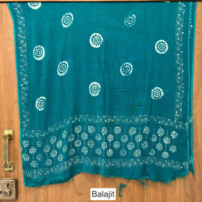 Handmade Wax Batik 0202 Balajit Rayon Dupatta Supplier Ahmedabad