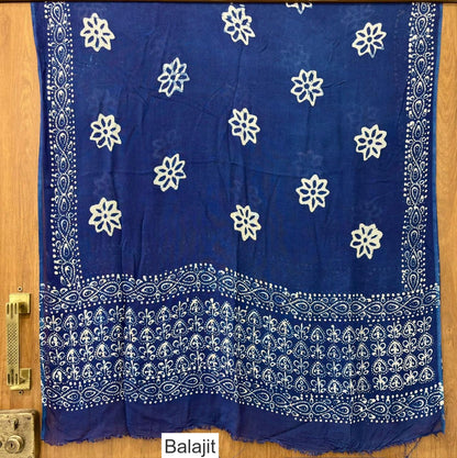 Handmade Wax Batik 0202 Balajit Rayon Dupatta Supplier Ahmedabad