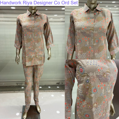 Handwork Riya Designer Modal Co Ord Set Supplier Ahmedabad