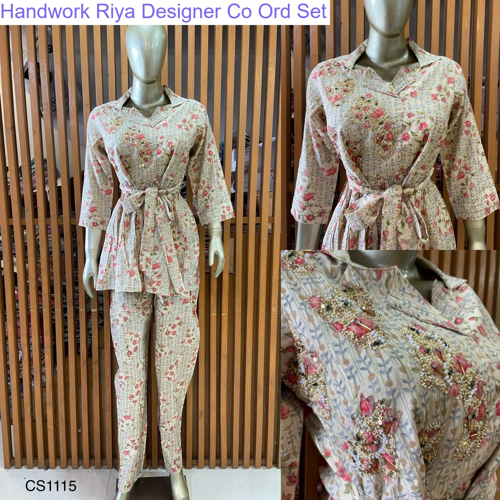 Handwork Riya Designer Modal Co Ord Set Supplier Ahmedabad