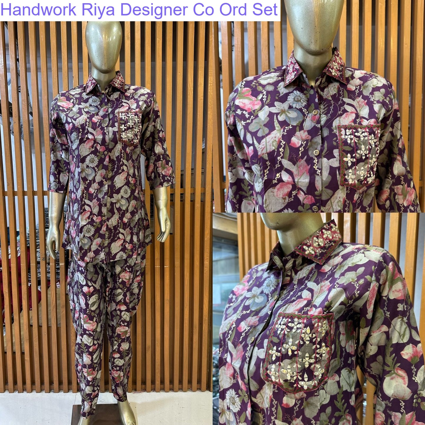 Handwork Riya Designer Modal Co Ord Set Supplier Ahmedabad