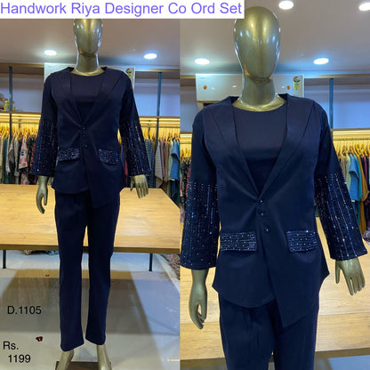 Handwork Riya Designer Modal Co Ord Set Supplier Ahmedabad