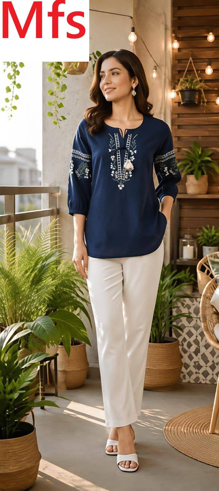 Hanging Tassels Mfs Cotton Fancy Tops Exporter Gujarat