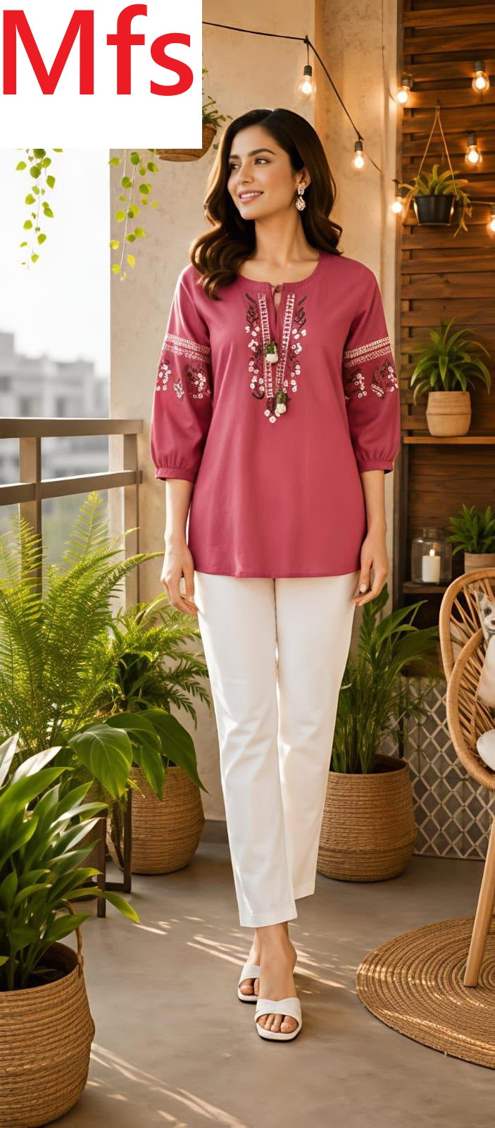 Hanging Tassels Mfs Cotton Fancy Tops Exporter Gujarat