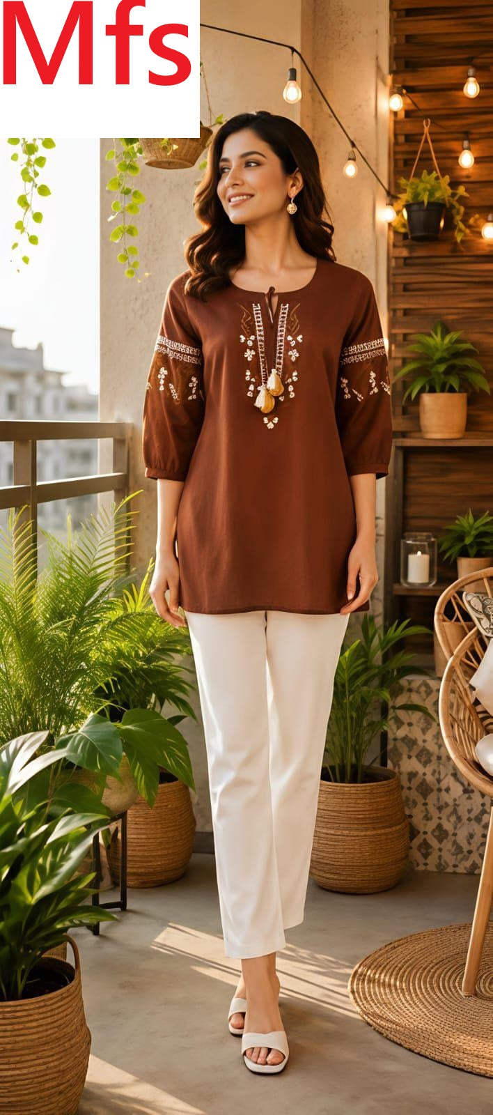 Hanging Tassels Mfs Cotton Fancy Tops Exporter Gujarat