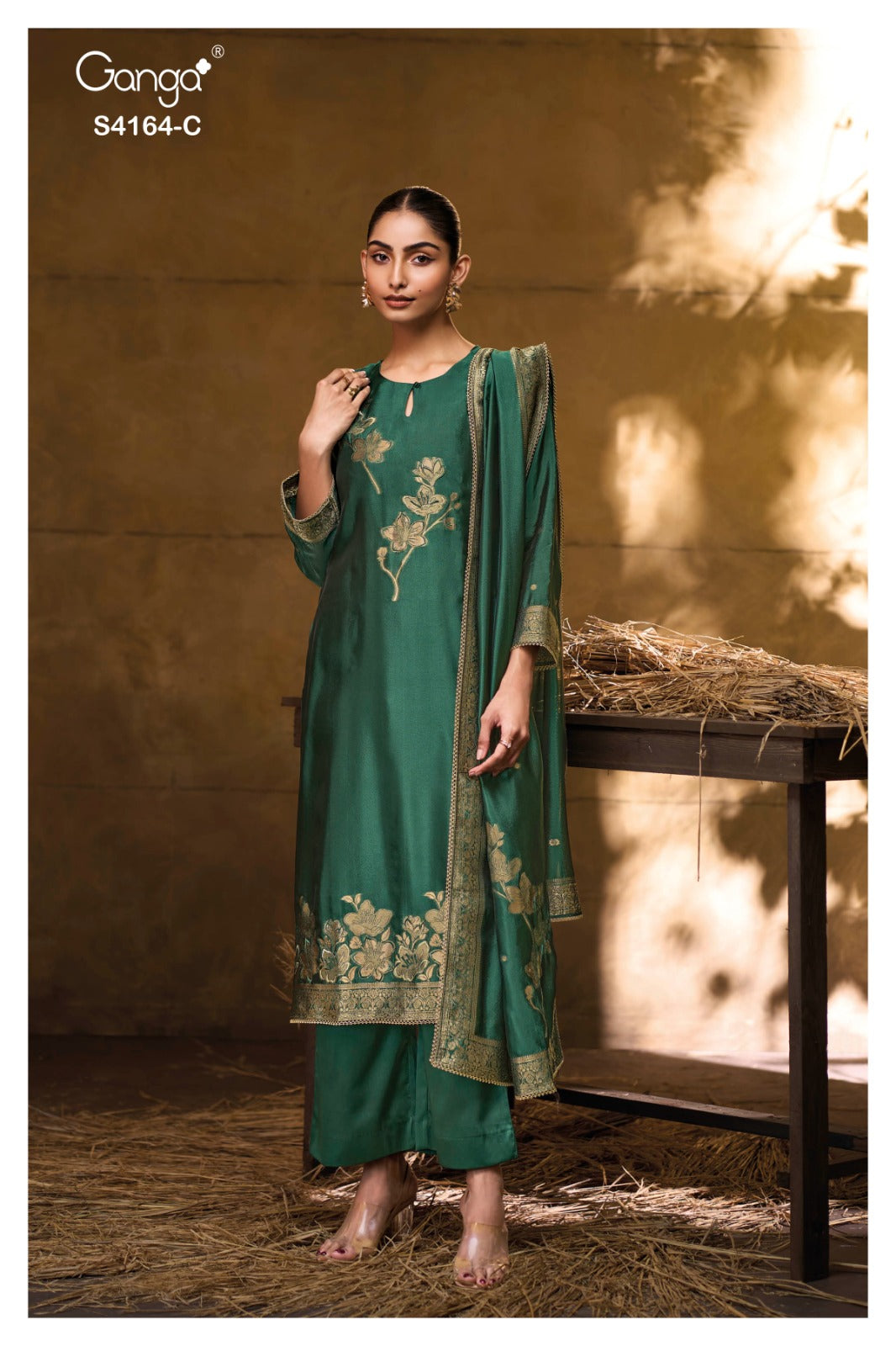 Hanie 4164 Ganga Premium Viscose Plazzo Style Suits Supplier India