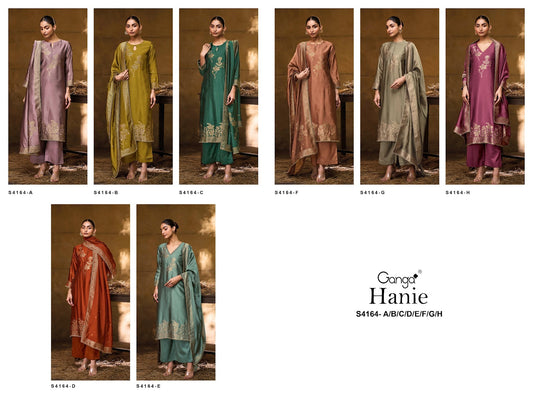 Hanie 4164 Ganga Premium Viscose Plazzo Style Suits Supplier India