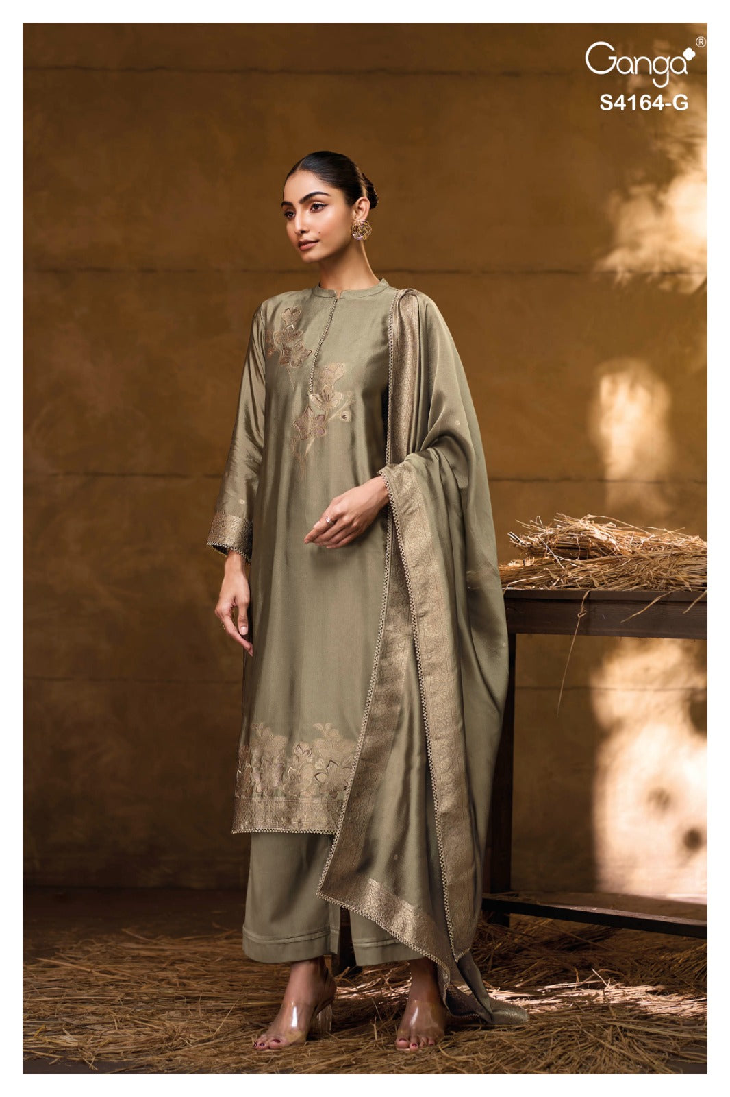 Hanie 4164 Ganga Premium Viscose Plazzo Style Suits Supplier India