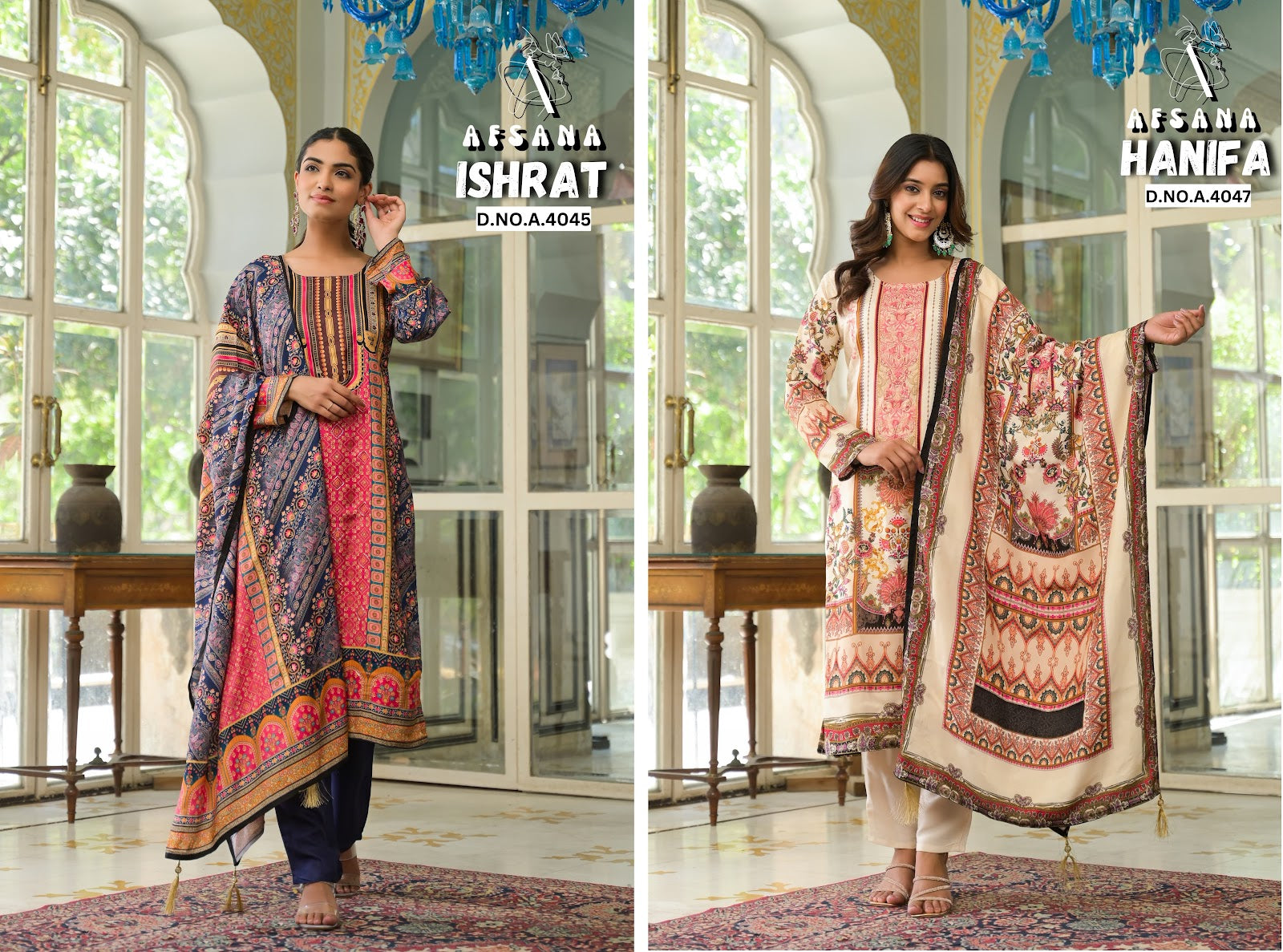 Hanifa Afsana Pure Muslin Pakistani Readymade Suits Wholesaler