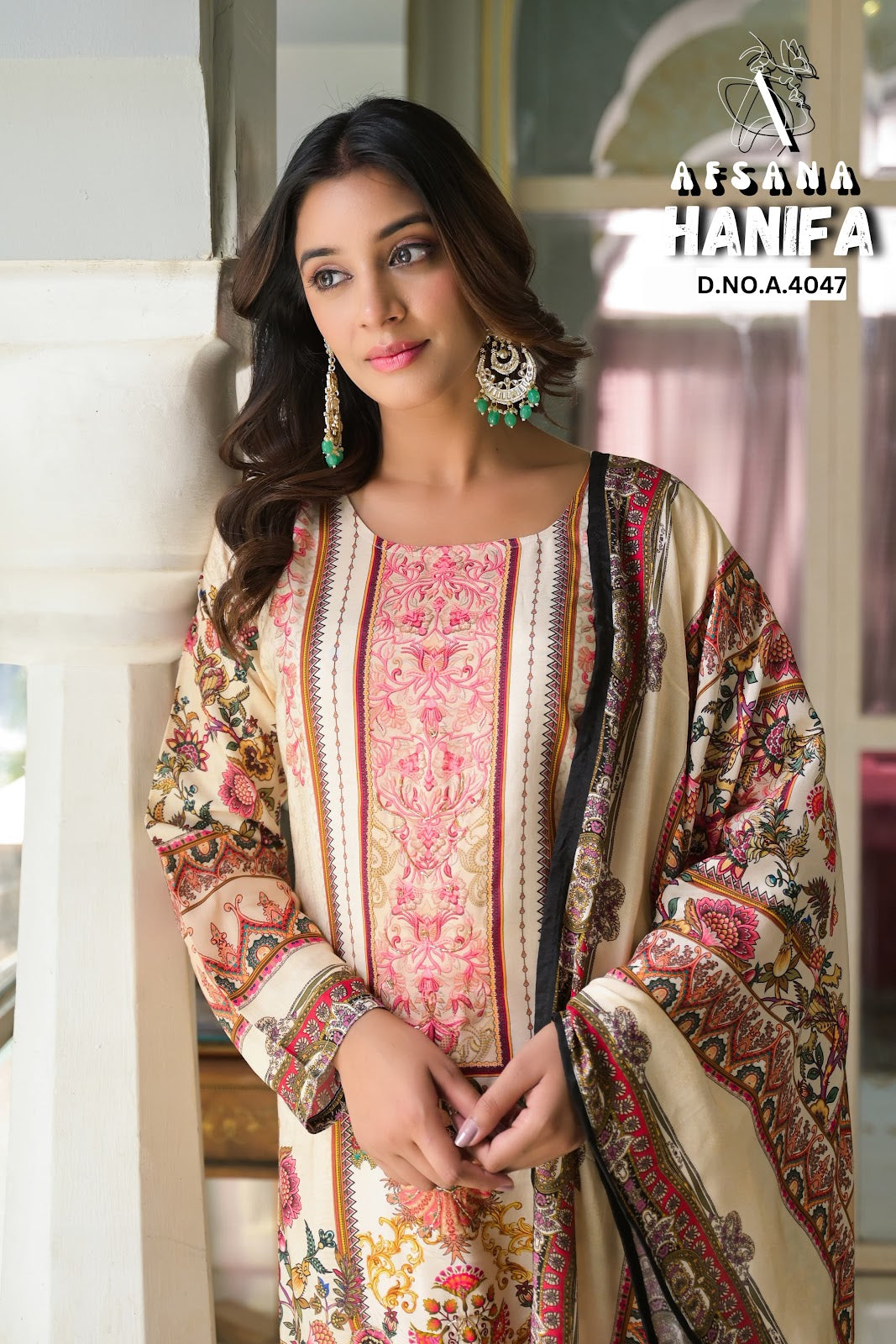 Hanifa Afsana Pure Muslin Pakistani Readymade Suits Wholesaler
