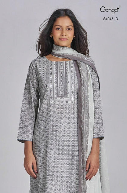 Hanima 4945 Ganga Cotton Plazzo Style Suits Exporter India