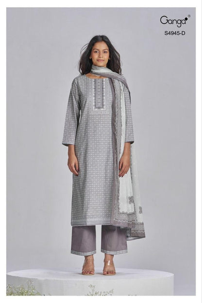 Hanima 4945 Ganga Cotton Plazzo Style Suits Exporter India