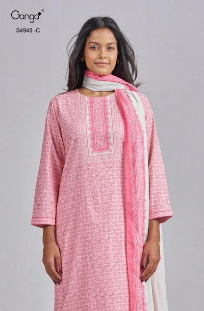 Hanima 4945 Ganga Cotton Plazzo Style Suits Exporter India