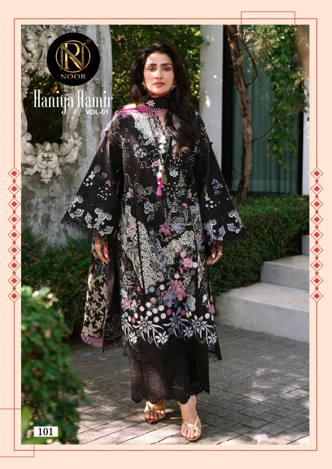 Haniya Aamir Vol 1 Noor Lawn Cotton Karachi Salwar Suits Manufacturer Ahmedabad