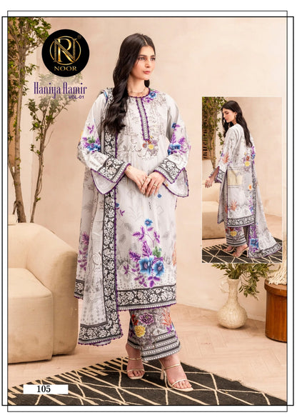 Haniya Aamir Vol 1 Noor Lawn Cotton Karachi Salwar Suits Manufacturer Ahmedabad