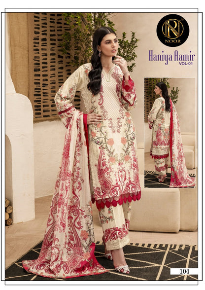Haniya Aamir Vol 1 Noor Lawn Cotton Karachi Salwar Suits Manufacturer Ahmedabad