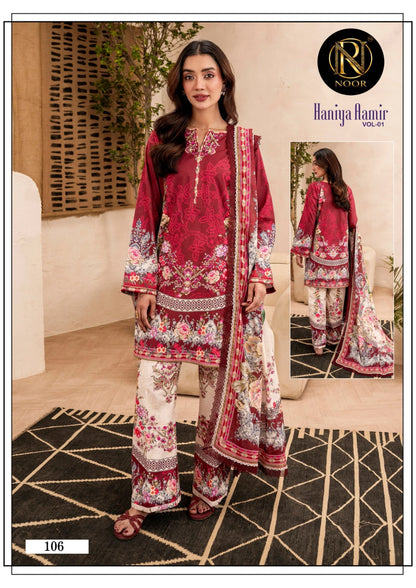 Haniya Aamir Vol 1 Noor Lawn Cotton Karachi Salwar Suits Manufacturer Ahmedabad