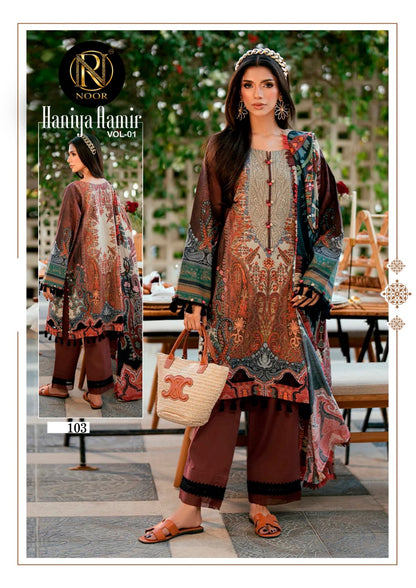 Haniya Aamir Vol 1 Noor Lawn Cotton Karachi Salwar Suits Manufacturer Ahmedabad